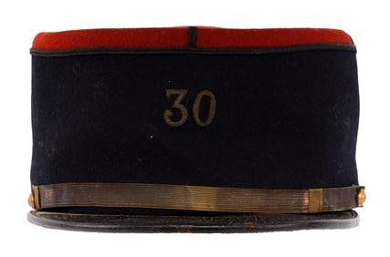 WWII FRENCH OFFICER'S KEPI WITH UNIT INSIGNIA