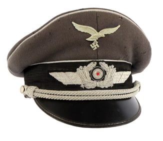 WWII GERMAN LUFTWAFFE OFFICER'S VISOR CAP