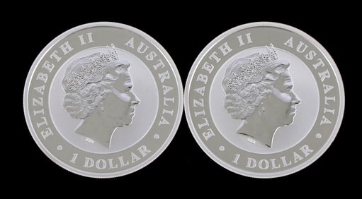 TWO 1 OZT .999 SILVER AUSTRALIAN DOLLAR