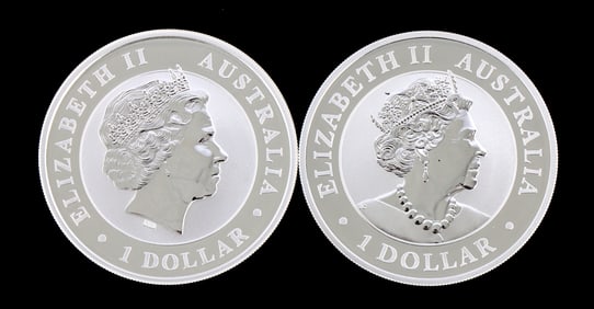 TWO 1 OZT .999 SILVER AUSTRALIAN DOLLARS