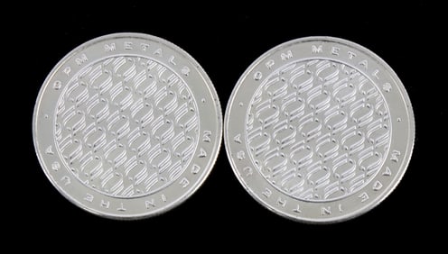 TWO 1 OZT .999 SILVER ROUNDS OPM METALS