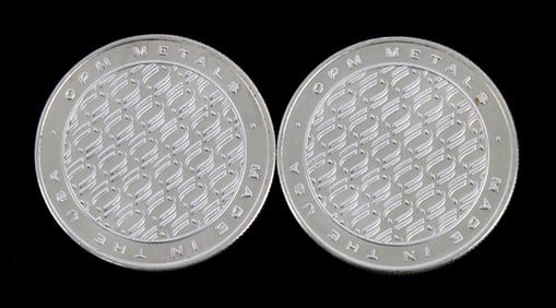 TWO 1 OZT .999 SILVER ROUNDS OPM METALS