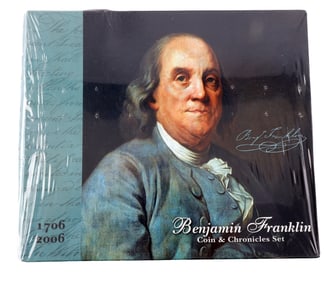 US MINT BENJAMIN FRANKLIN SILVER COIN & CHRONICLE