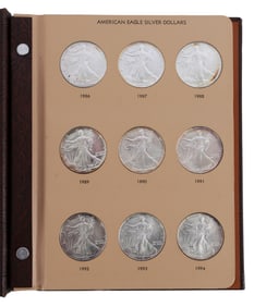 1986-2002 SILVER AMERICAN EAGLES 17 COINS