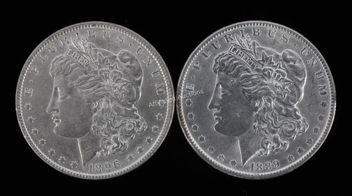 2 ALMOST UNCIRCULATED MORGAN SILVER DOLLARS
