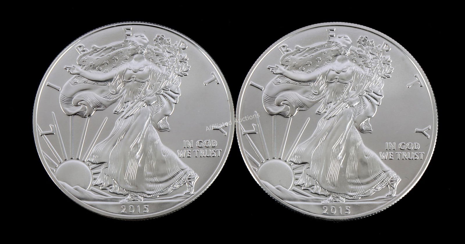 US .999 1 OZT SILVER EAGLES MIXED DATE BU LOT OF 2: Brilliant uncirculated. This lot reserved at melt.