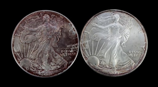 US .999 10ZT SILVER EAGLES 2016 BU LOT OF 2