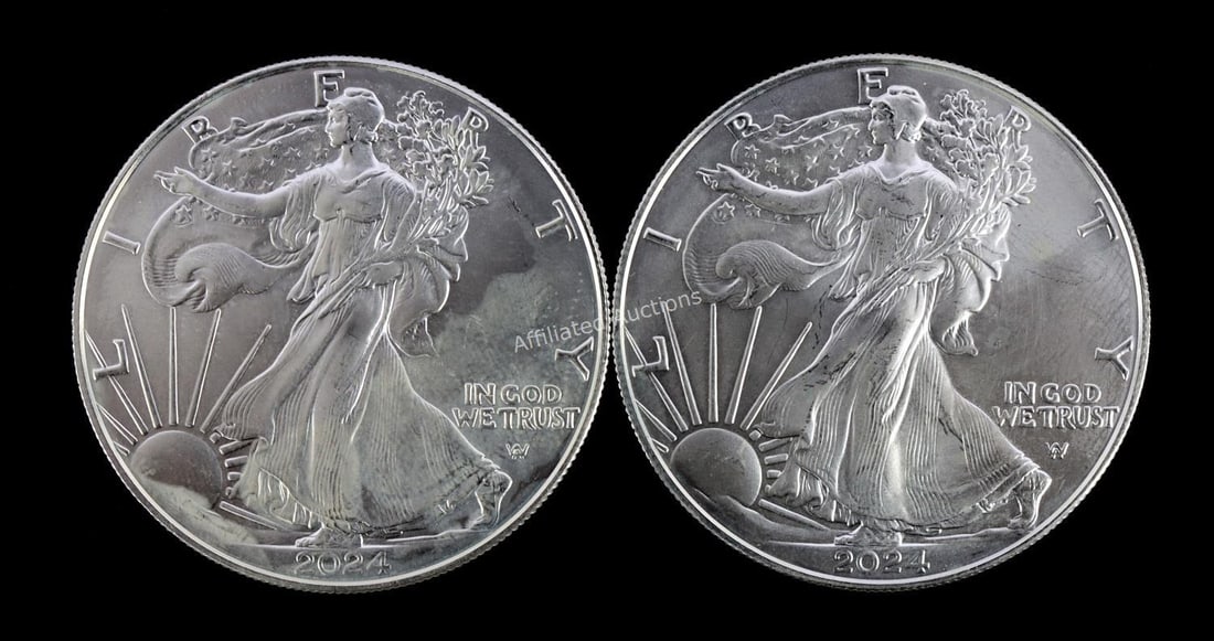 US .999 10ZT SILVER EAGLES MIX DATE BU LOT OF 2: Brilliant uncirculated. This lot reserved at melt.