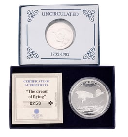 US SILVER MINT COMMEMORATIVE COIN LOT OF 2