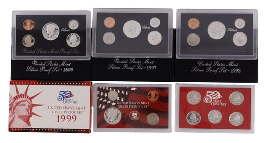 US SILVER MINT PROOF SET 1996-1999