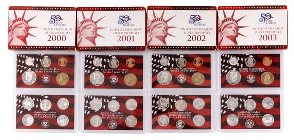 US SILVER MINT PROOF SET 2000-2003
