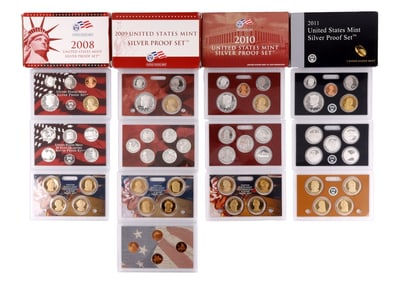 US SILVER MINT PROOF SET 2008-2011