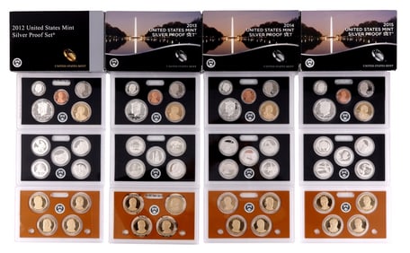 US SILVER MINT PROOF SET 2012-2015