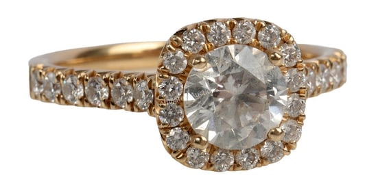 1 CT DIAMOND AND 14KT YELLOW GOLD RING W APPRAISAL