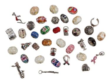 LARGE DEALERS LOT OF SILVER BRACELET CHARMS