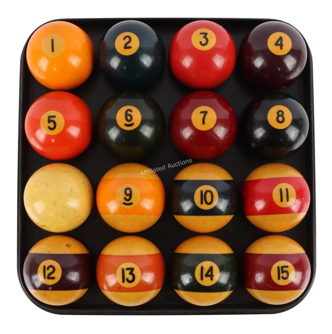 BAKELITE BILLIARD OR POOL BALLS COMPLETE SET (1 of 6)