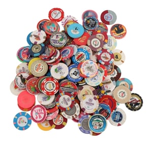 CASINO CHIP TOKEN VINTAGE 1980S 1990S LOT OF 100+