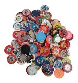 CASINO CHIP TOKEN VINTAGE 1980S 1990S LOT OF 100+