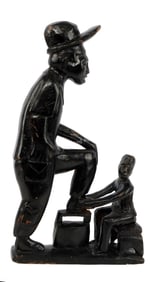 BLACK AMERICAN ART DEPICTING A SHOE SHINE