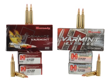 120 ROUNDS 22-250 REM HORNADY VARMINT AMMO LOT