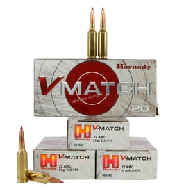 80 ROUNDS 22 ARC HORNADY V-MATCH RIFLE AMMO
