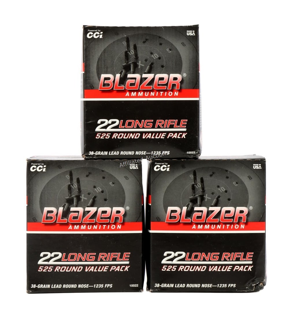 1575 RDS .22 LR 38GR LRN CCI BLAZER RIMFIRE AMMO: 38 grain. 1,235 feet per second. No international shipping.