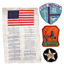 LOT OF 4 US MILITARY PATCHES AND BLOOD CHIT