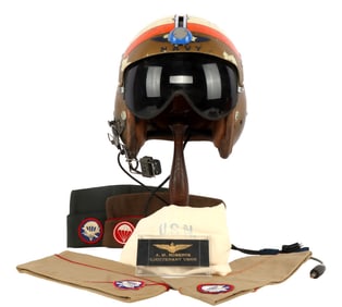 US NAVY NAMED GENTEX APH-5 FLIGHT HELMET GROUP