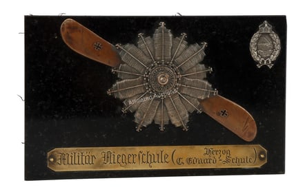 WWI IMPERIAL GERMAN FLIEGERSCHULE GOTHA PLAQUE
