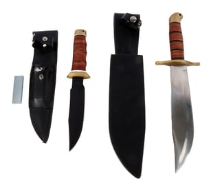 LOT OF 2 USMC BOWIE & VIETNAM FIGHTER KNIVES