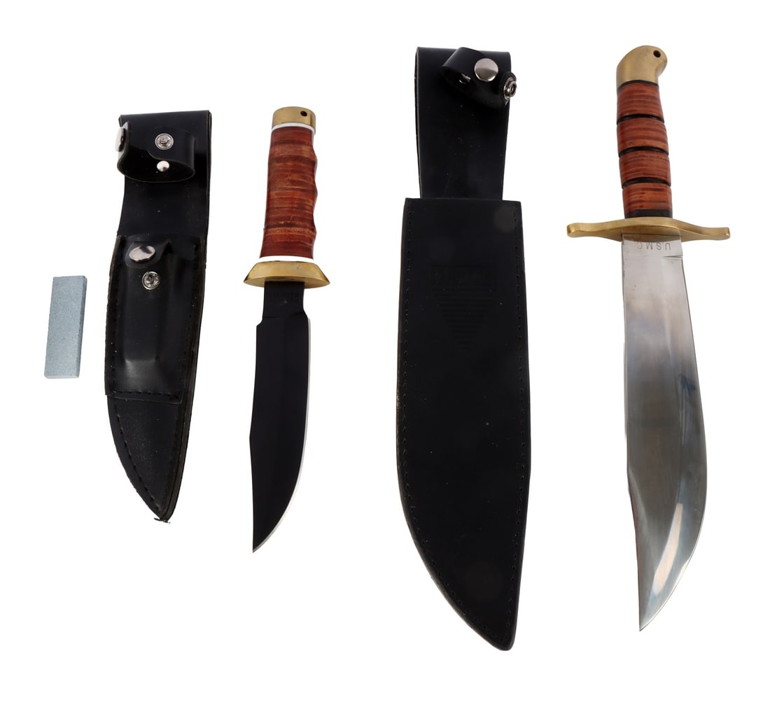 LOT OF 2 USMC BOWIE & VIETNAM FIGHTER KNIVES (1 of 9)