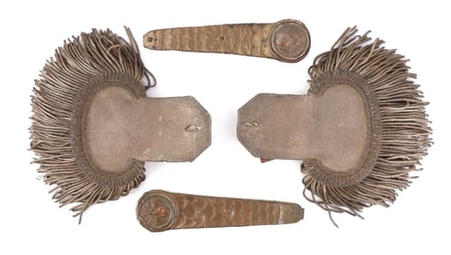 FRENCH M1845 SILVER EPAULETTES & SCALED CHINSTRAPS