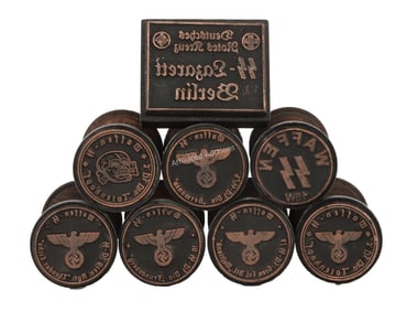 WWII GERMAN REICH WAFFEN SS HAND STAMPS LOT OF 8