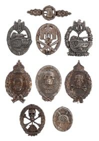 WWI & WWII ASSORTED GERMAN BADGES LOT OF 9