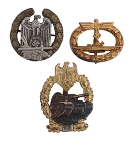 WWII GERMAN THIRD REICH BADGES LOT OF 3