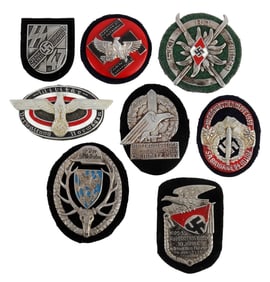 WWII GERMAN THIRD REICH SHIELD BADGES LOT OF 8