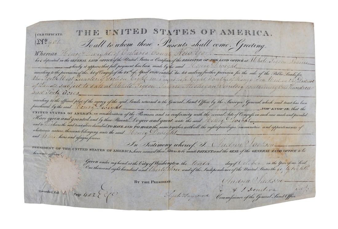 ANDREW JACKSON PRESIDENTIAL LAND GRANT (1 of 7)