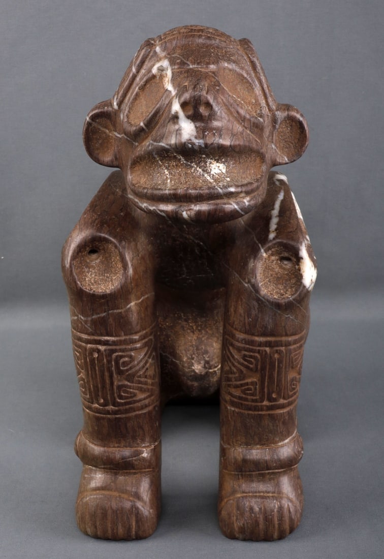 PRECOLUMBIAN TAINO ARTIFACT MAN DOG STATUE (1 of 9)
