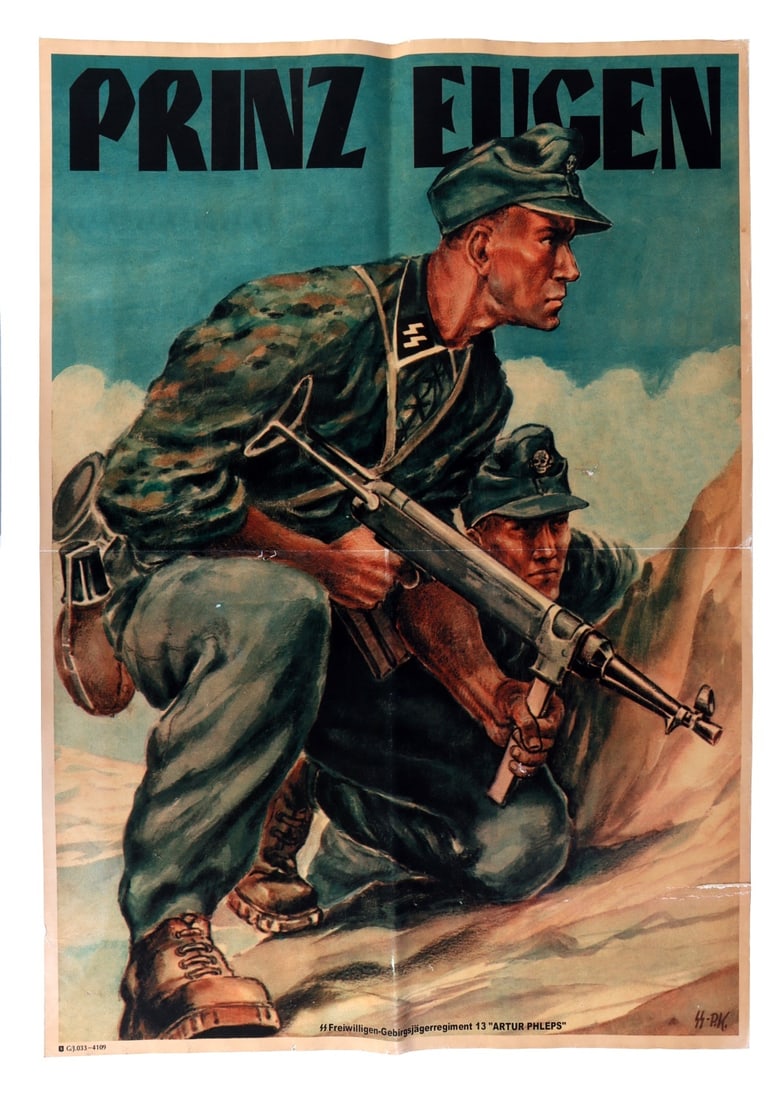WWII GERMAN REICH SS-PRINZ EUGEN PROPAGANDA POSTER (1 of 9)