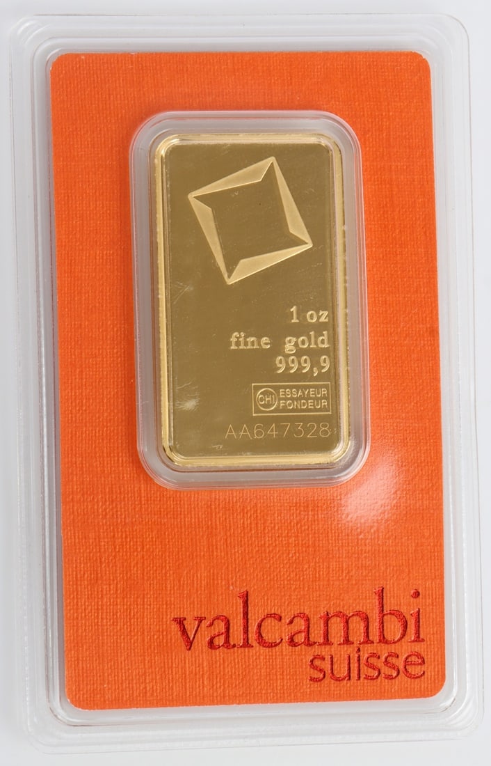 ONE TROY OUNCE VALCAMBI SUISSE GOLD BULLION BAR (1 of 4)