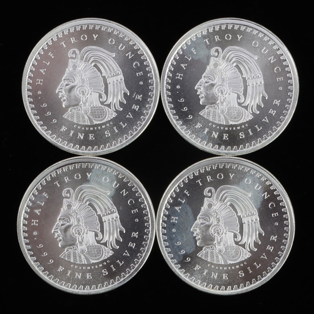 4 HALF TROY OUNCE .999 SILVER AZTEC ROUNDS (1 of 2)