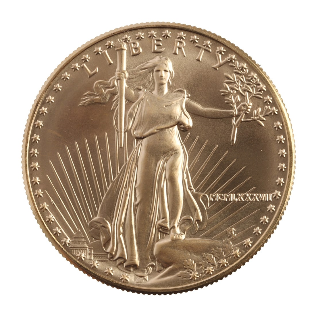1987 ONE OUNCE GOLD AMERICAN EAGLE (1 of 2)