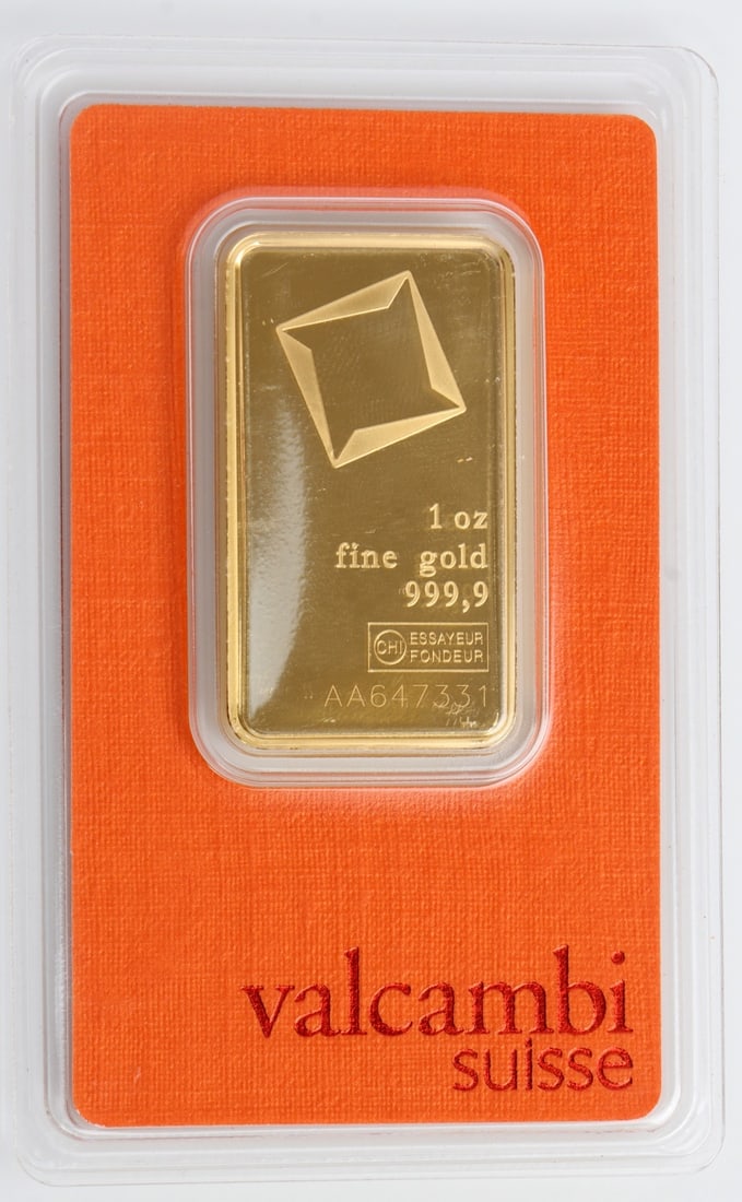ONE TROY OUNCE VALCAMBI SUISSE GOLD BULLION BAR (1 of 4)