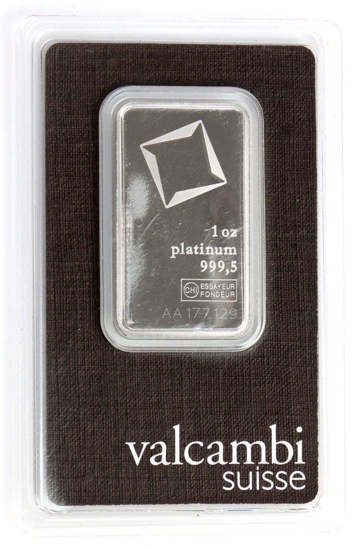 ONE TROY OUNCE PLATINUM VALCAMBI SUISSE BULLION (1 of 4)
