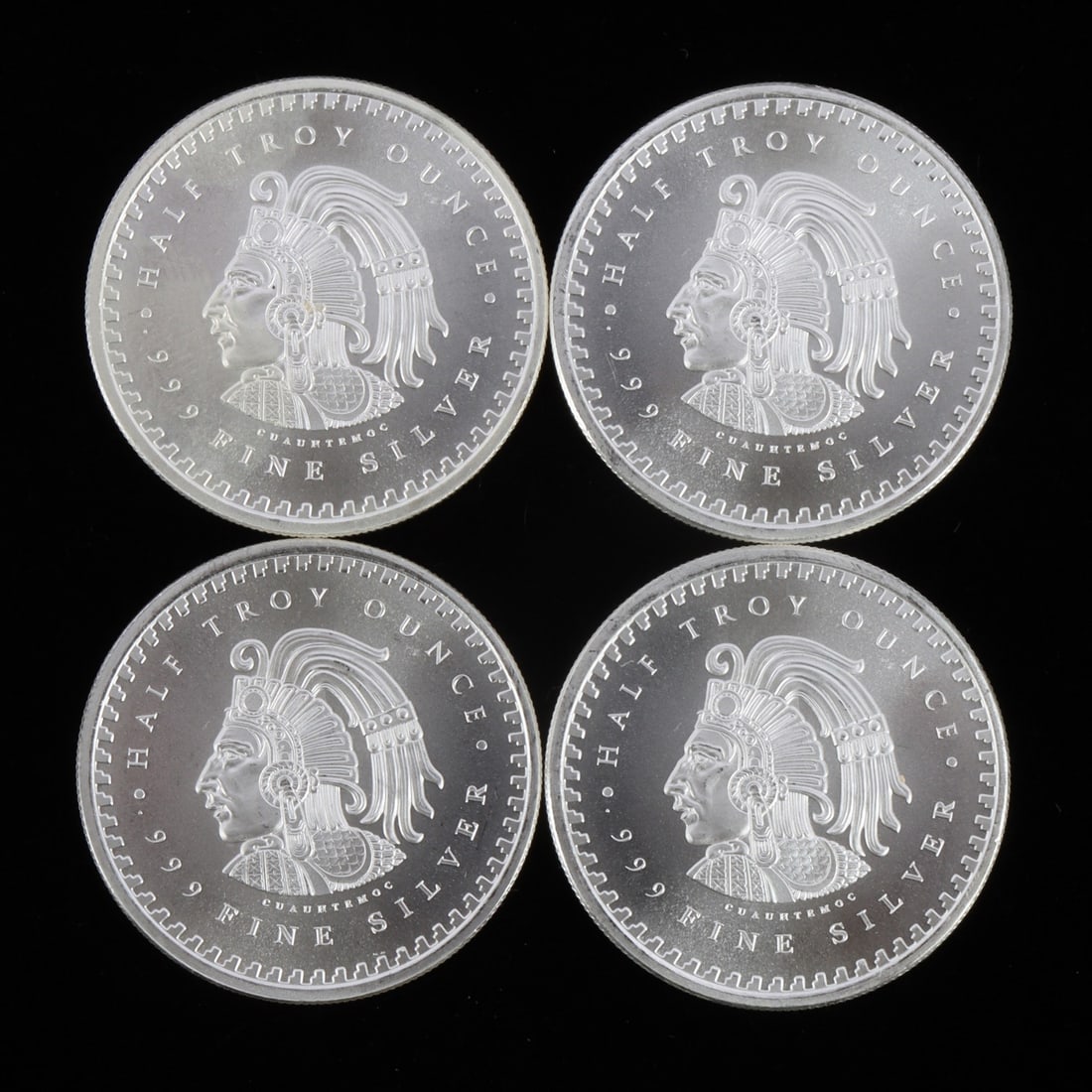 4 HALF TROY OUNCE .999 SILVER AZTEC ROUNDS (1 of 2)