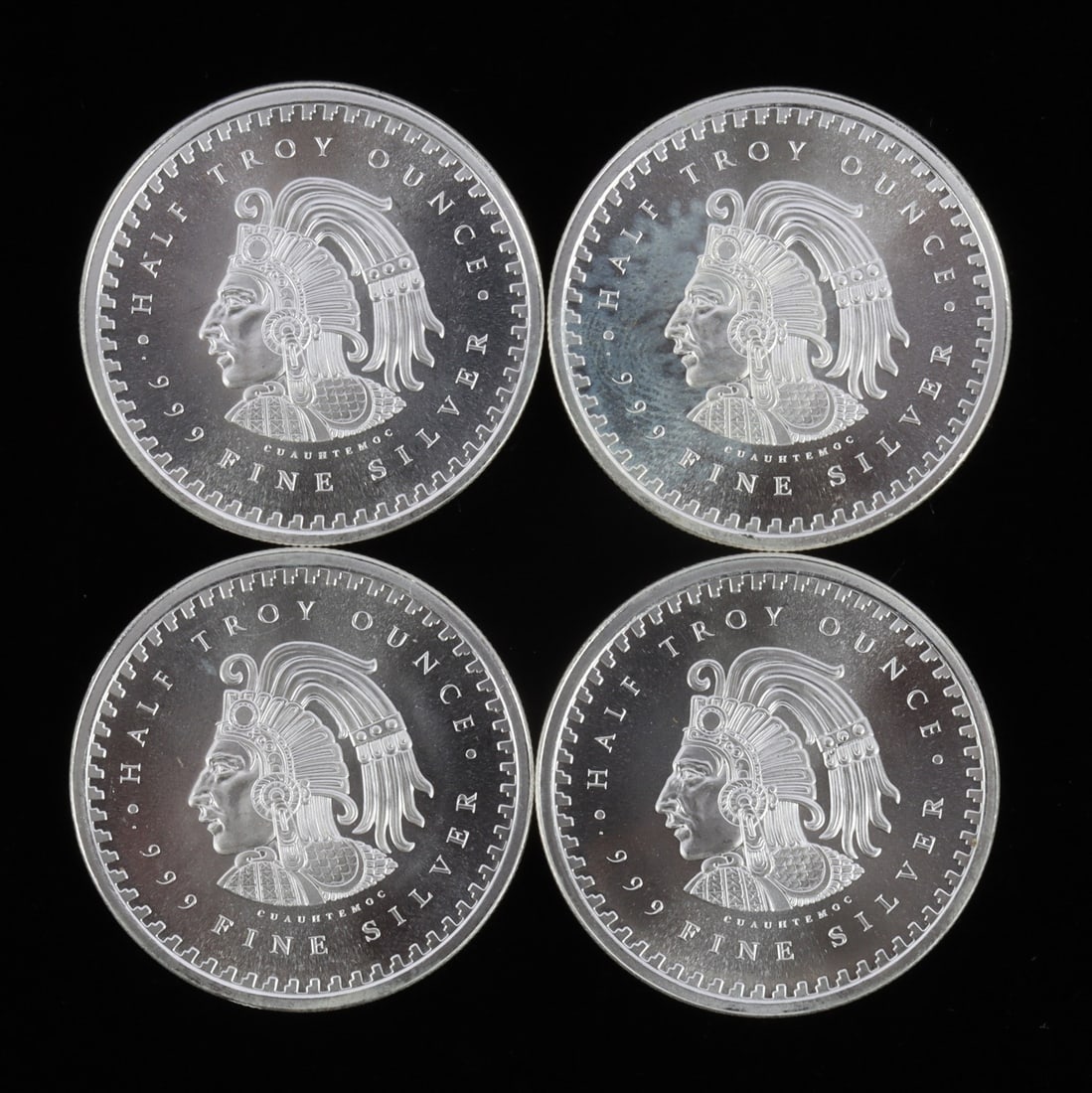 4 HALF TROY OUNCE .999 SILVER AZTEC ROUNDS (1 of 2)