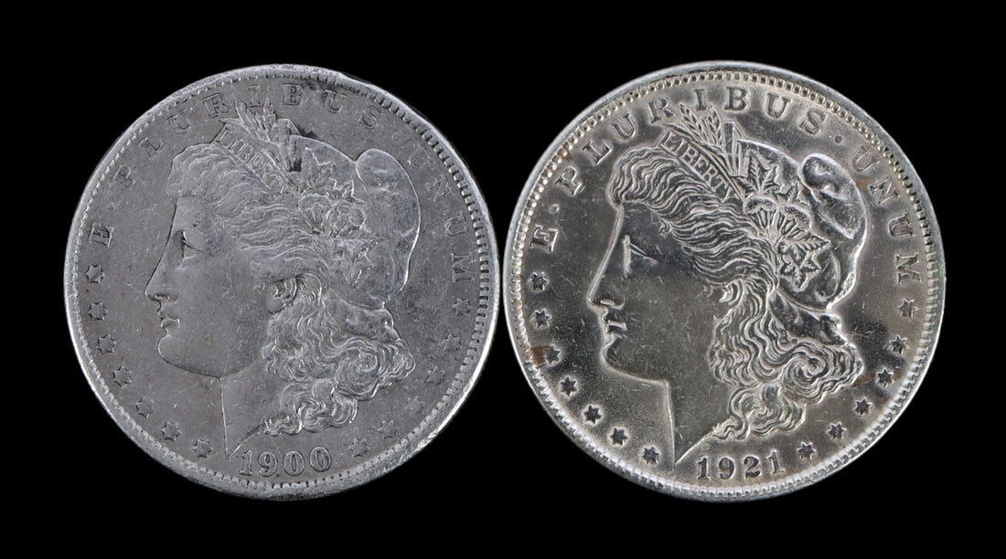 TWO MORGAN SILVER DOLLARS MIXED DATE (1 of 3)