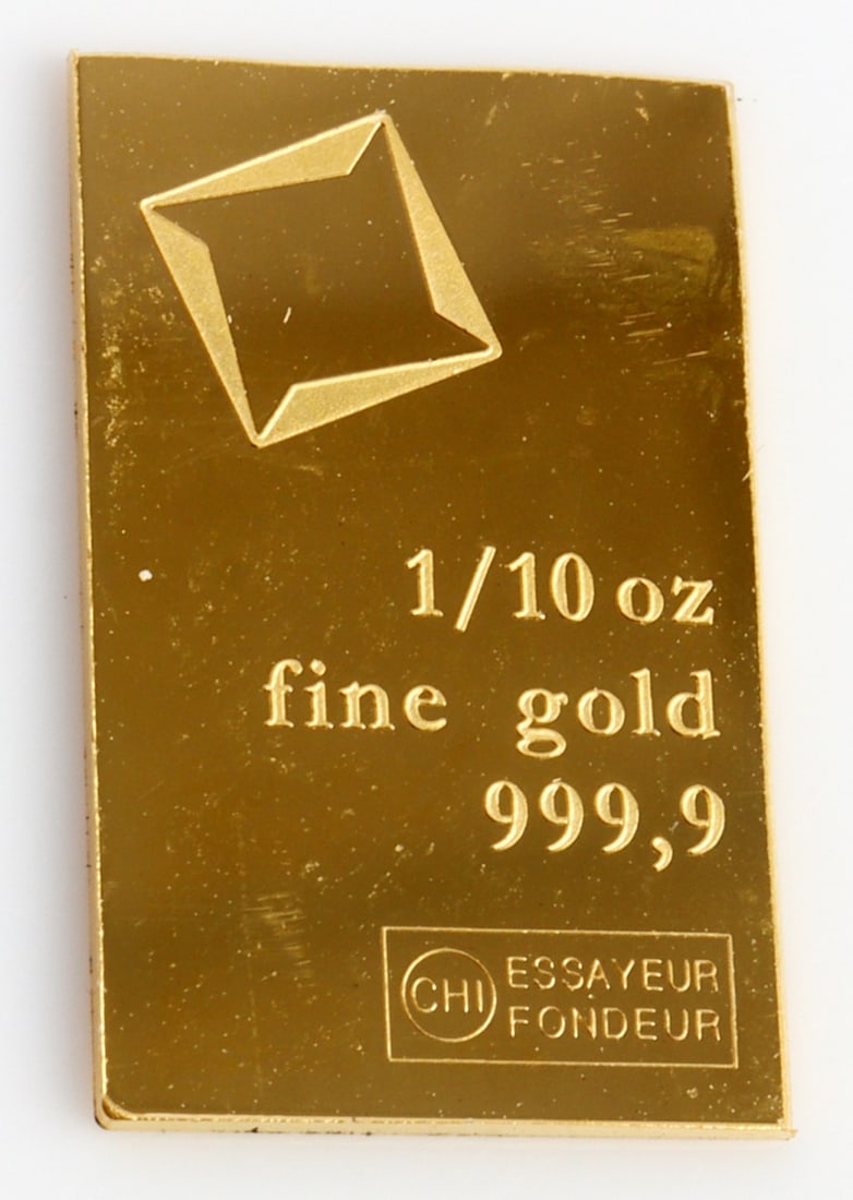 1/10 TROY OUNCE VALCAMBI SUISSE GOLD BAR: Guaranteed. Payment: Bidder accounts without an established purchase history must pay via Zelle, money order, cashier's check or wire transfer. Shipping: Affiliated Auctions will ship items via USPS o