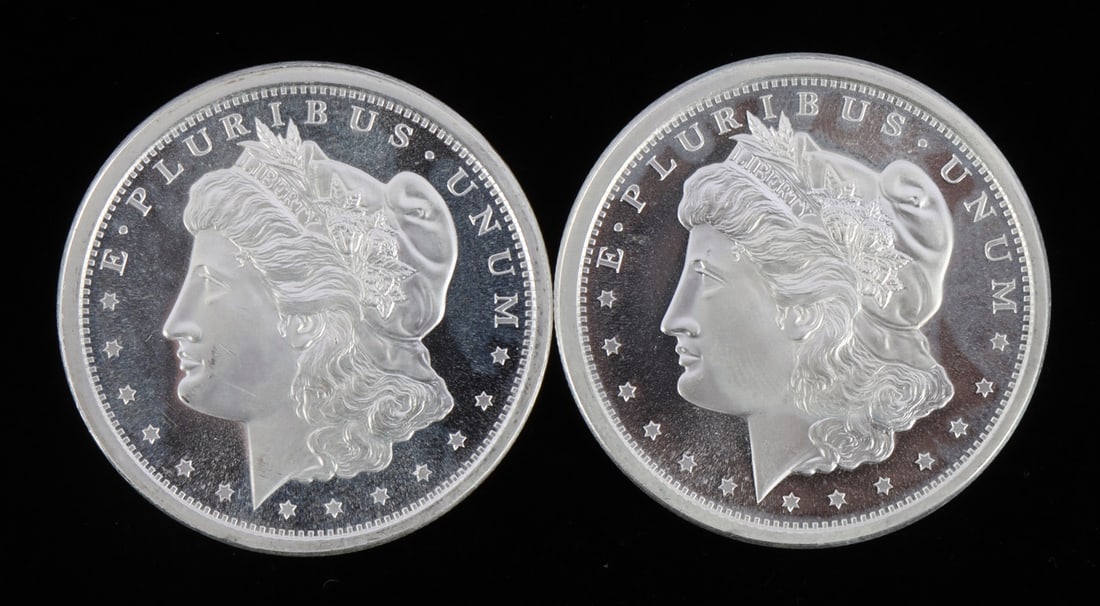 2 ONE TROY OUNCE .999 SILVER MORGAN ROUNDS (1 of 2)