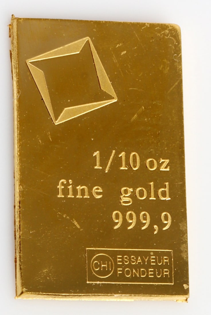 1/10 TROY OUNCE VALCAMBI SUISSE GOLD BAR (1 of 2)